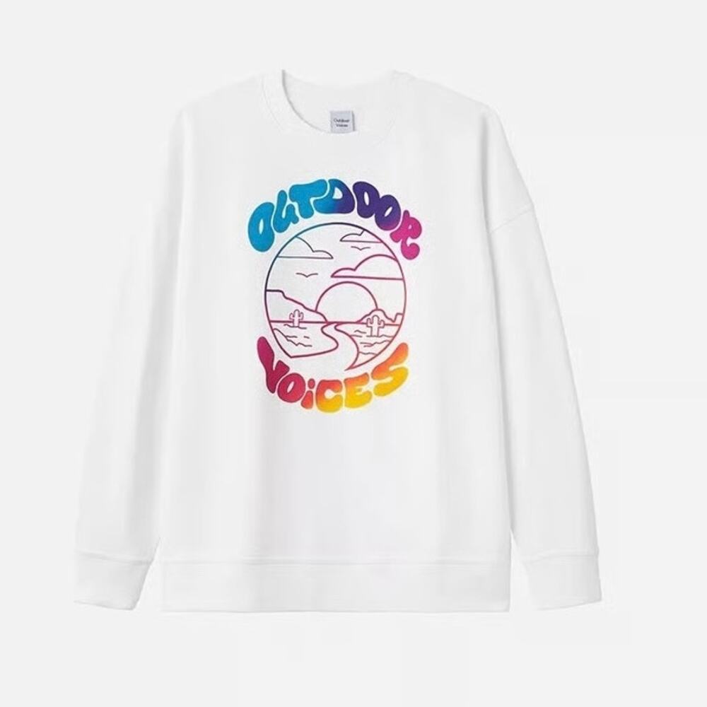 Outdoor Voices Limited Edition Graphic Crewneck Sweatshirt White - Size M